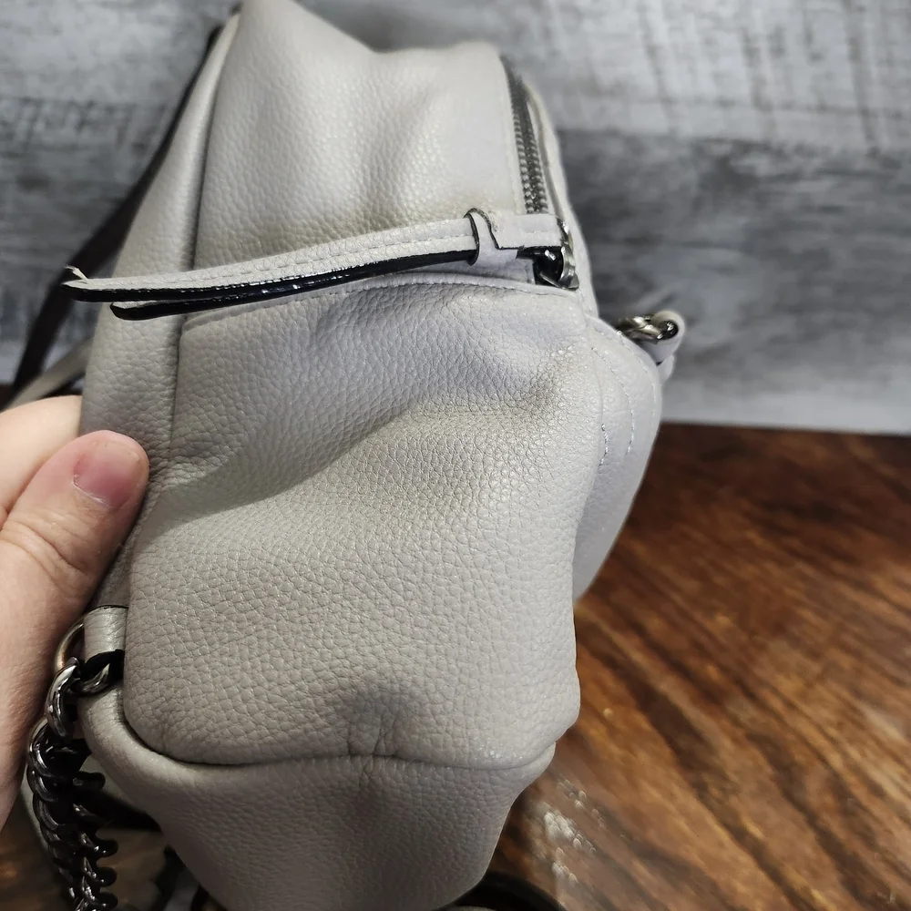 Victoria's Secret Gray Mini Chunky Chain Adjustable Straps Mini Backpack